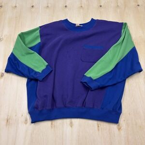 Vintage Venezia Sweatshirt Womens Plus Size 26/28 Colorblock Fleece Pullover